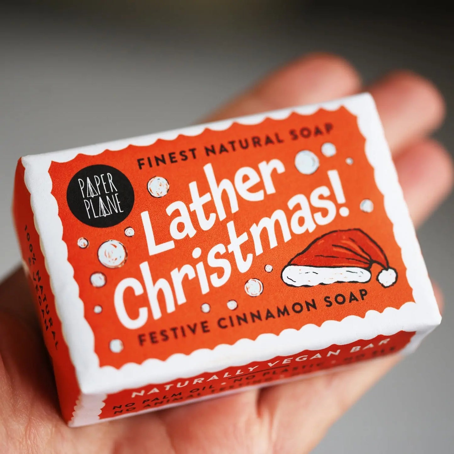 100% Natural Vegan Lather Christmas Soap Bar Paper Plane