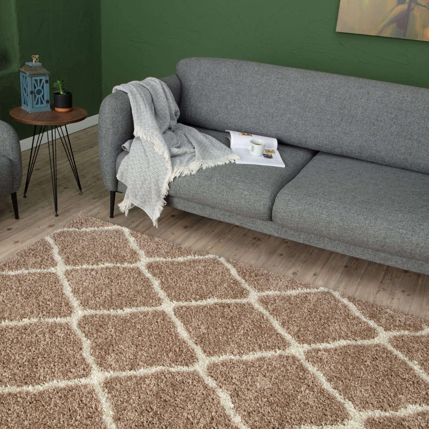 Moroccan Beige Shaggy Rug | 720 The Rugs