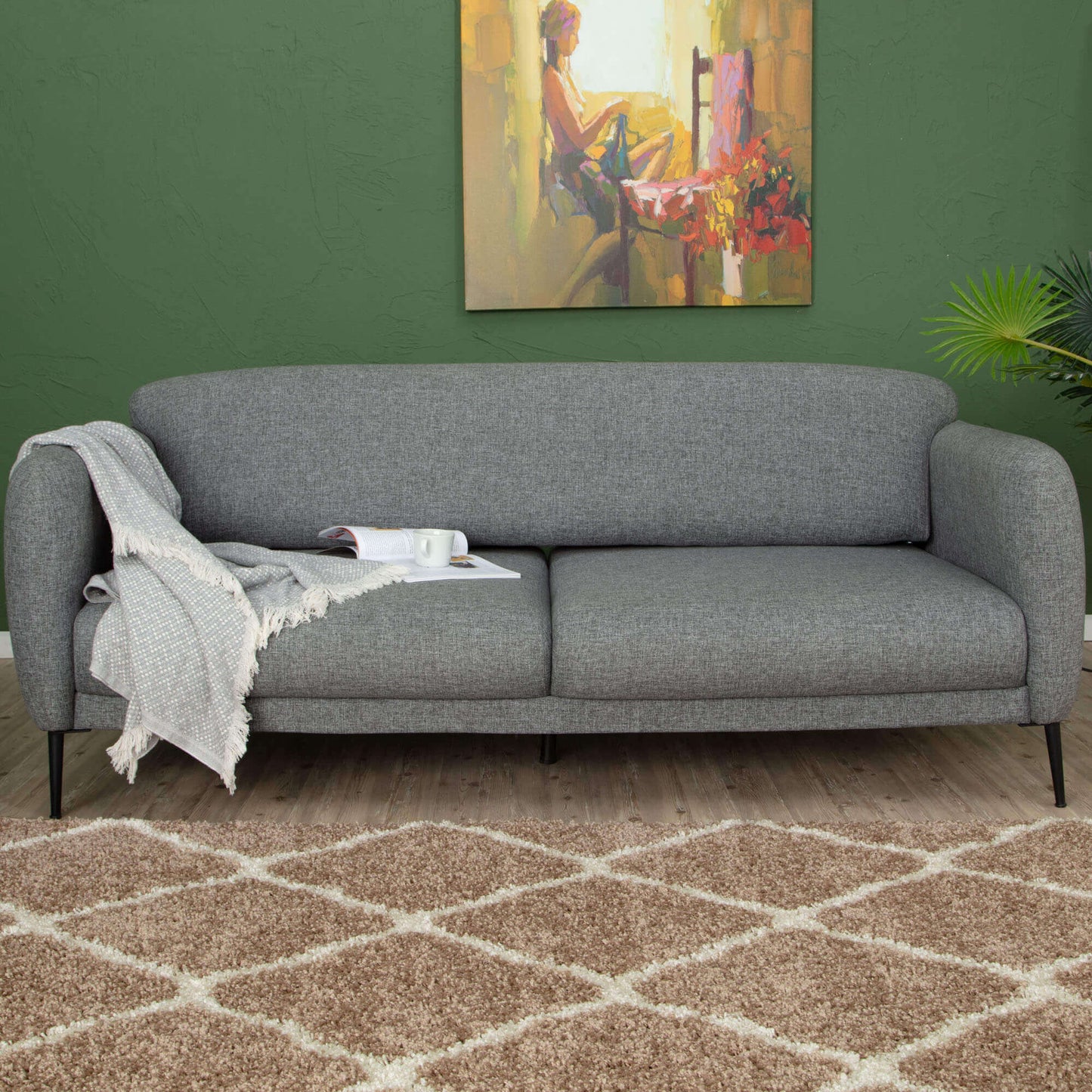 Moroccan Beige Shaggy Rug | 720 The Rugs