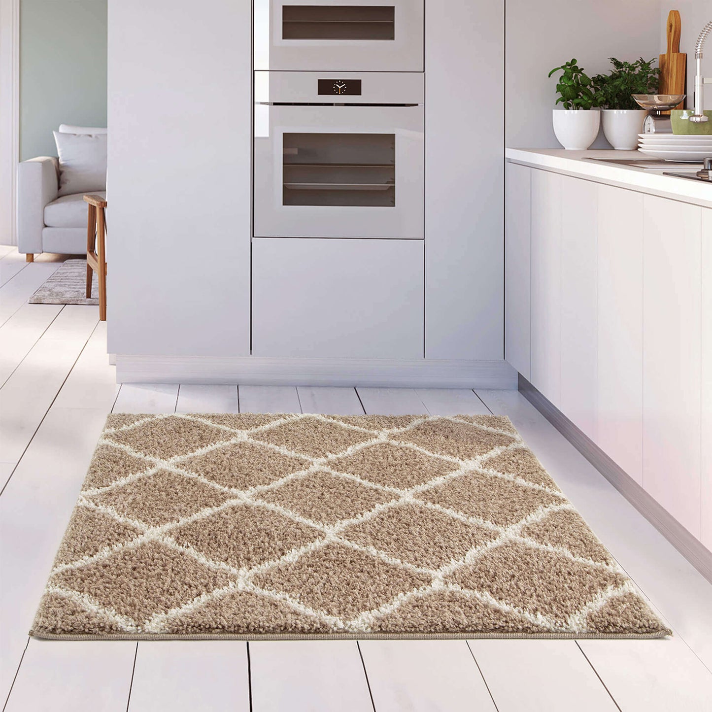 Moroccan Beige Shaggy Rug | 720 The Rugs