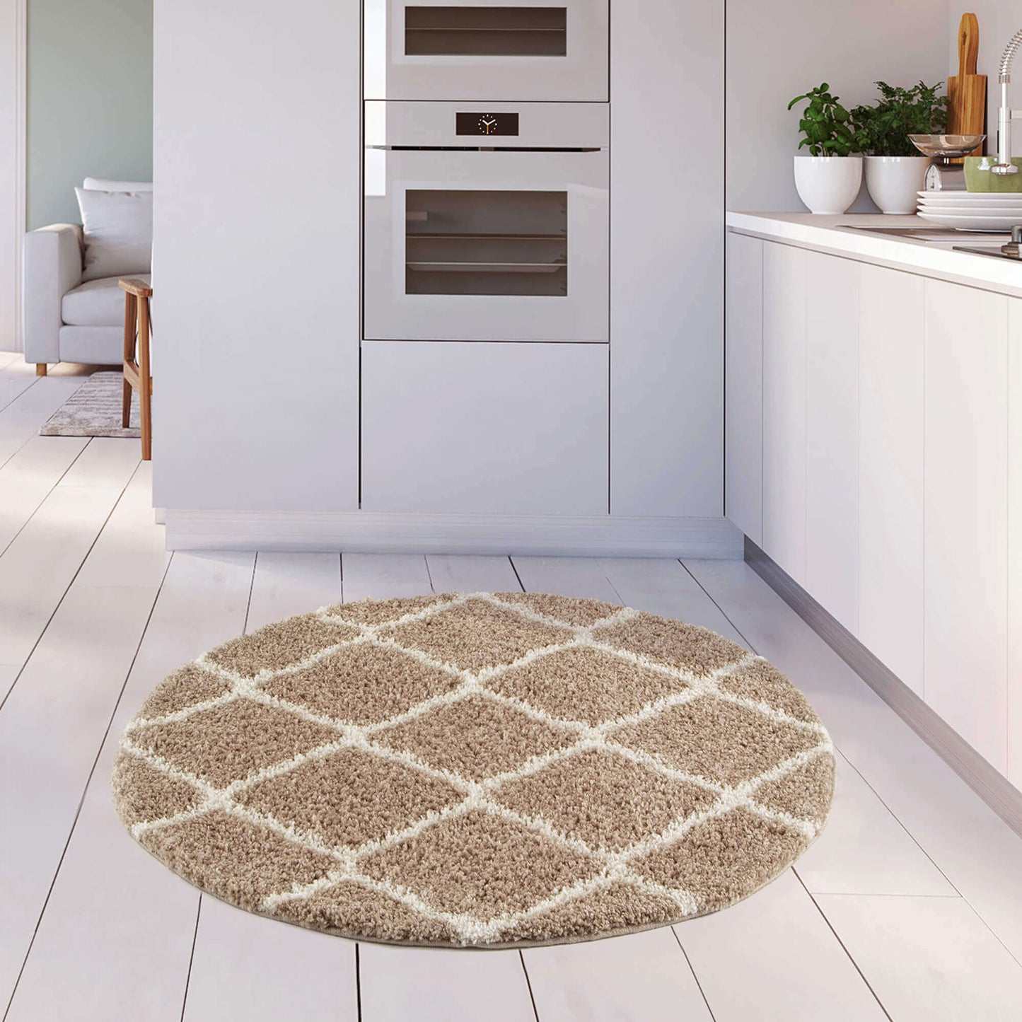 Moroccan Beige Shaggy Rug | 720 The Rugs