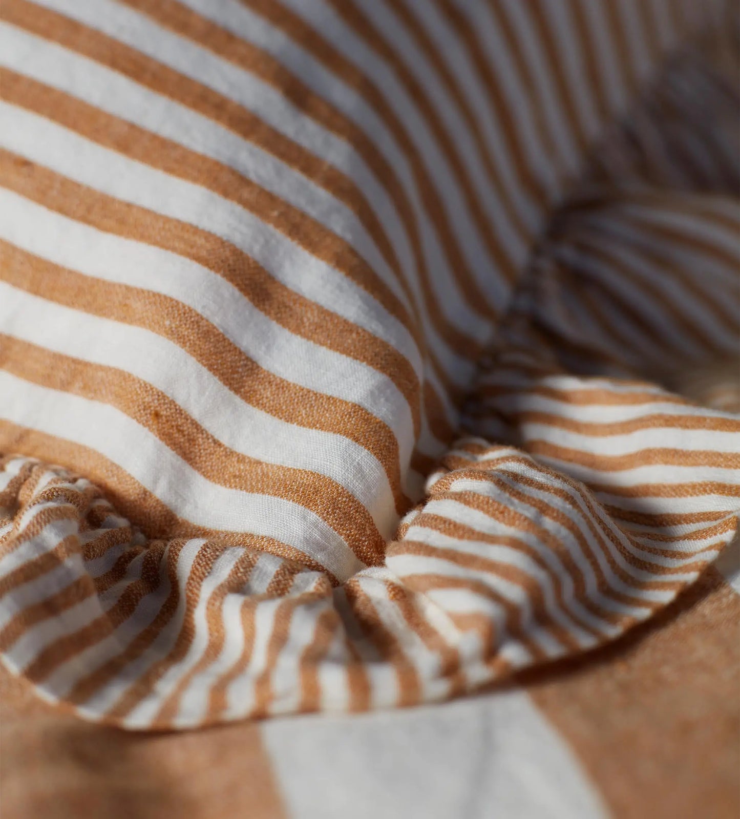 Amber Cora Mid Stripe 100% Linen Frill Edge Cushion Cover The Secret Linen Store