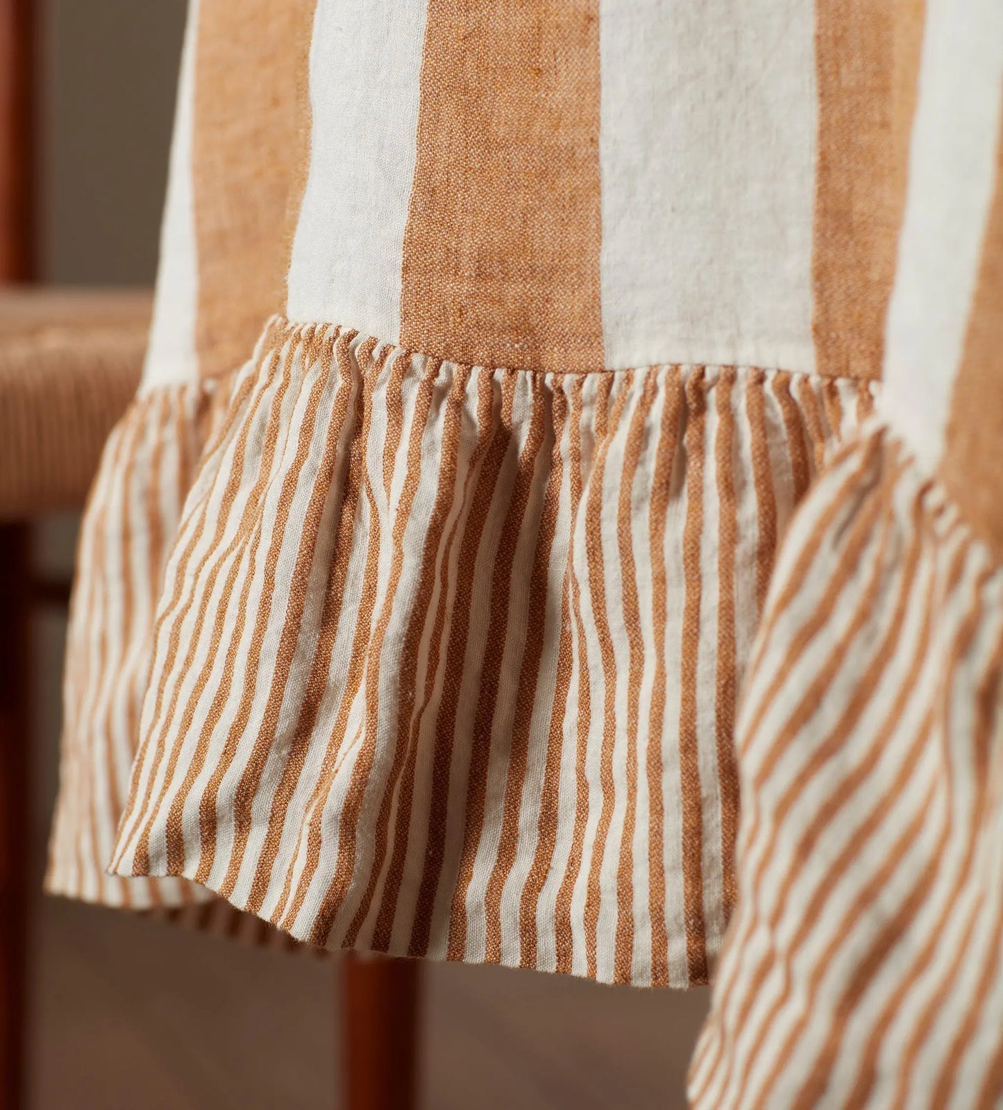 Amber Cora Wide Stripe 100% Linen Tablecloth The Secret Linen Store
