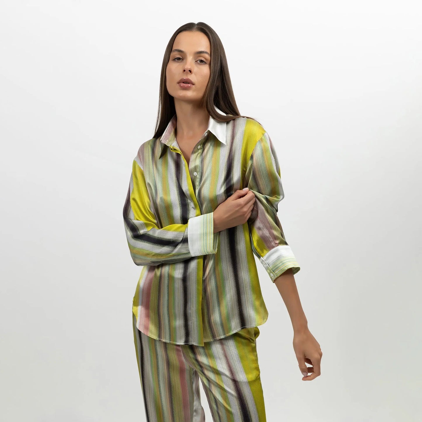 Art Stripes Silk Shirt NOKAYA