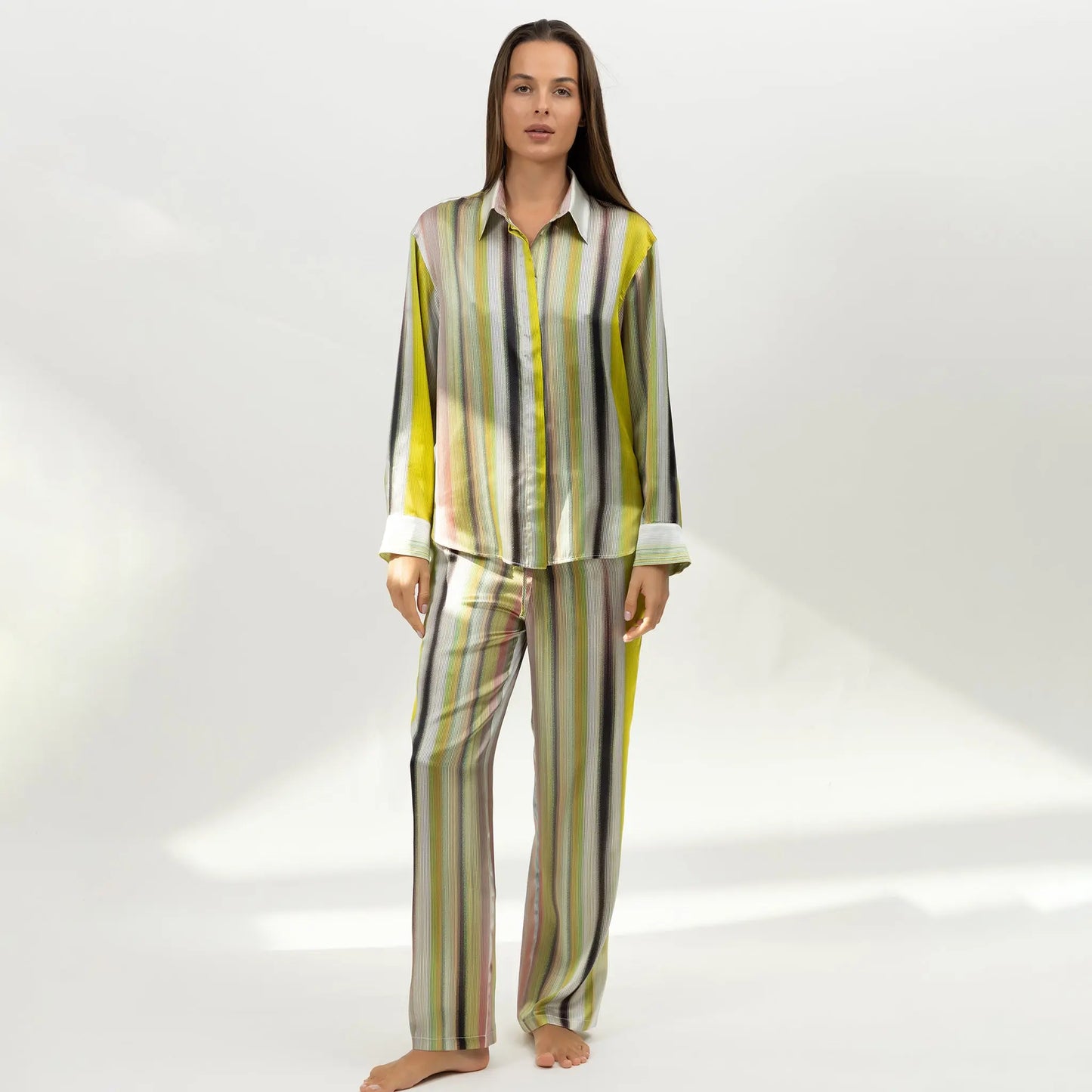 Art Stripes Silk Shirt NOKAYA