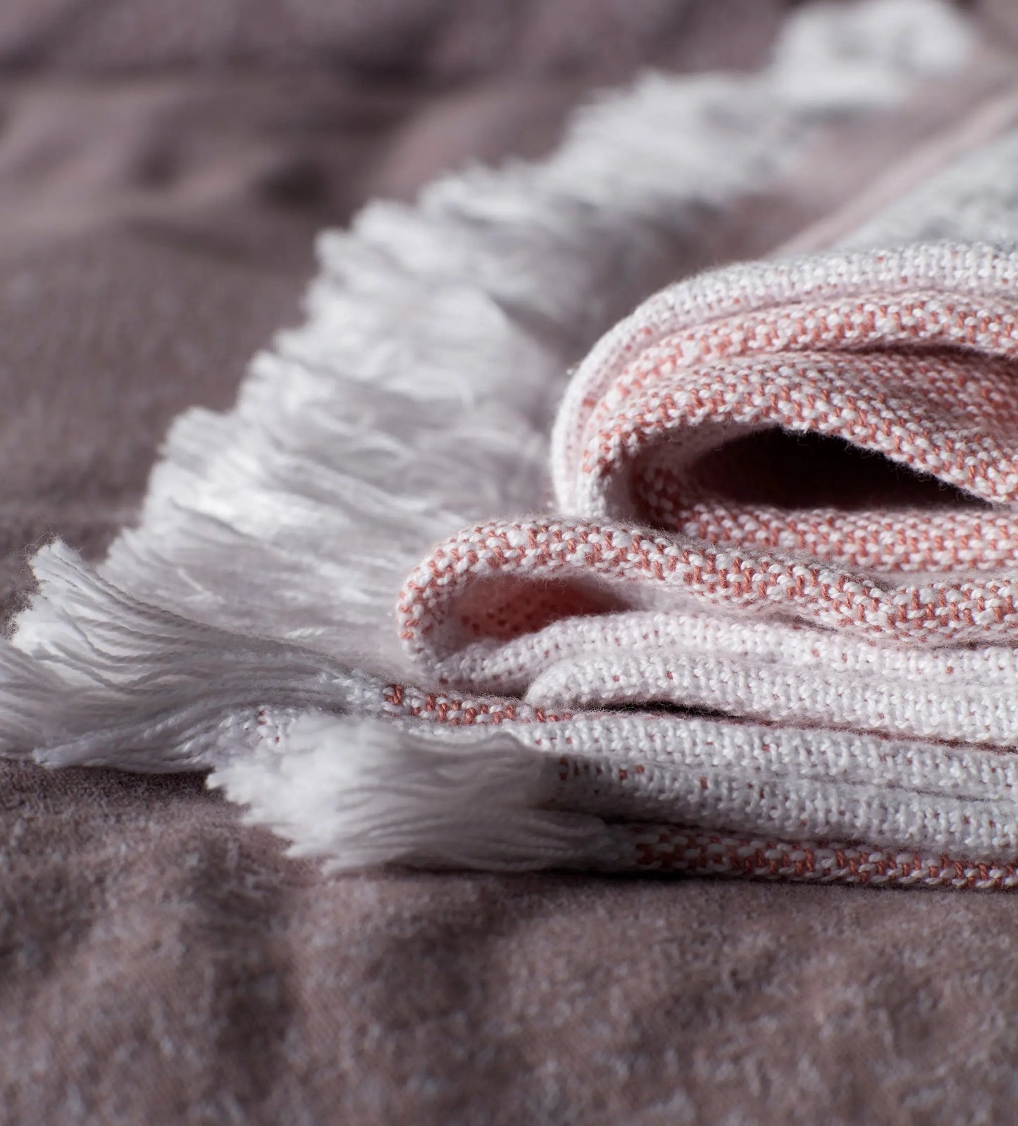 Ash Rose Sofia 100% Cotton Blanket The Secret Linen Store