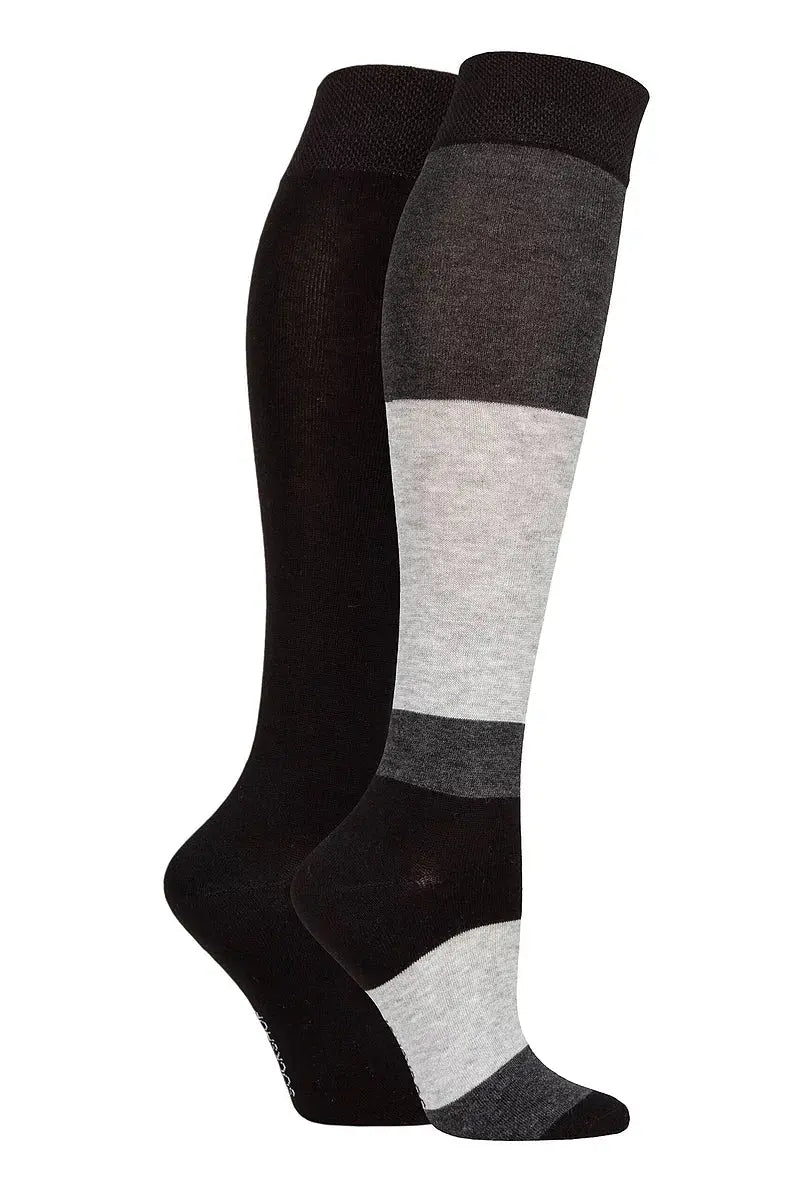 Bamboo Knee High Socks with Smooth Toe Seams Charcoal LazyPanda