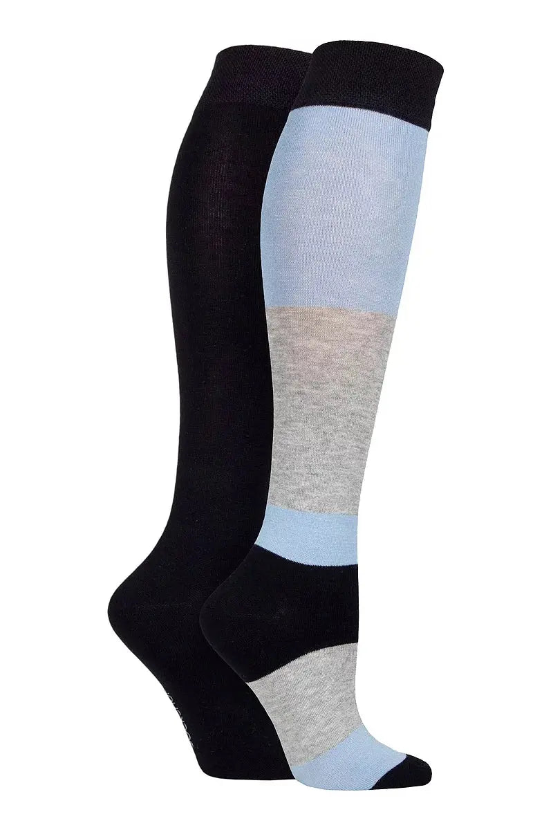 Bamboo Knee High Socks with Smooth Toe Seams Kentucky Blue LazyPanda