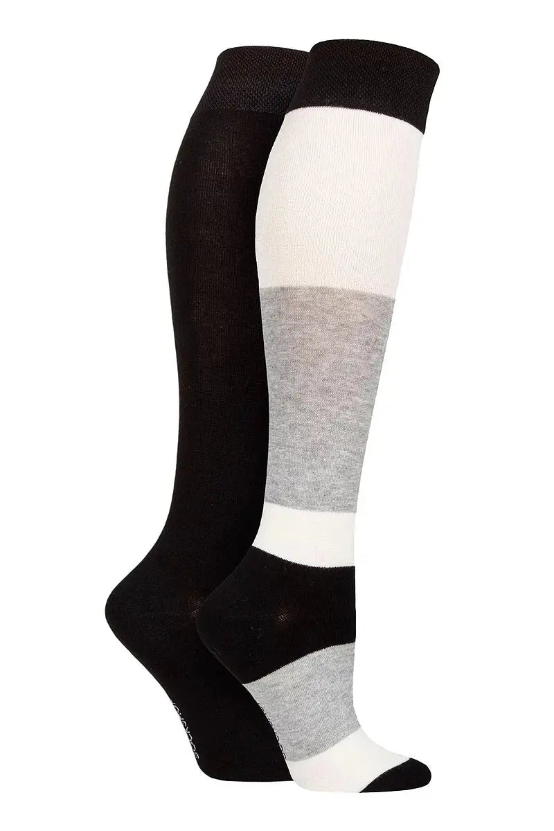 Bamboo Knee High Socks with Smooth Toe Seams Monochrome LazyPanda