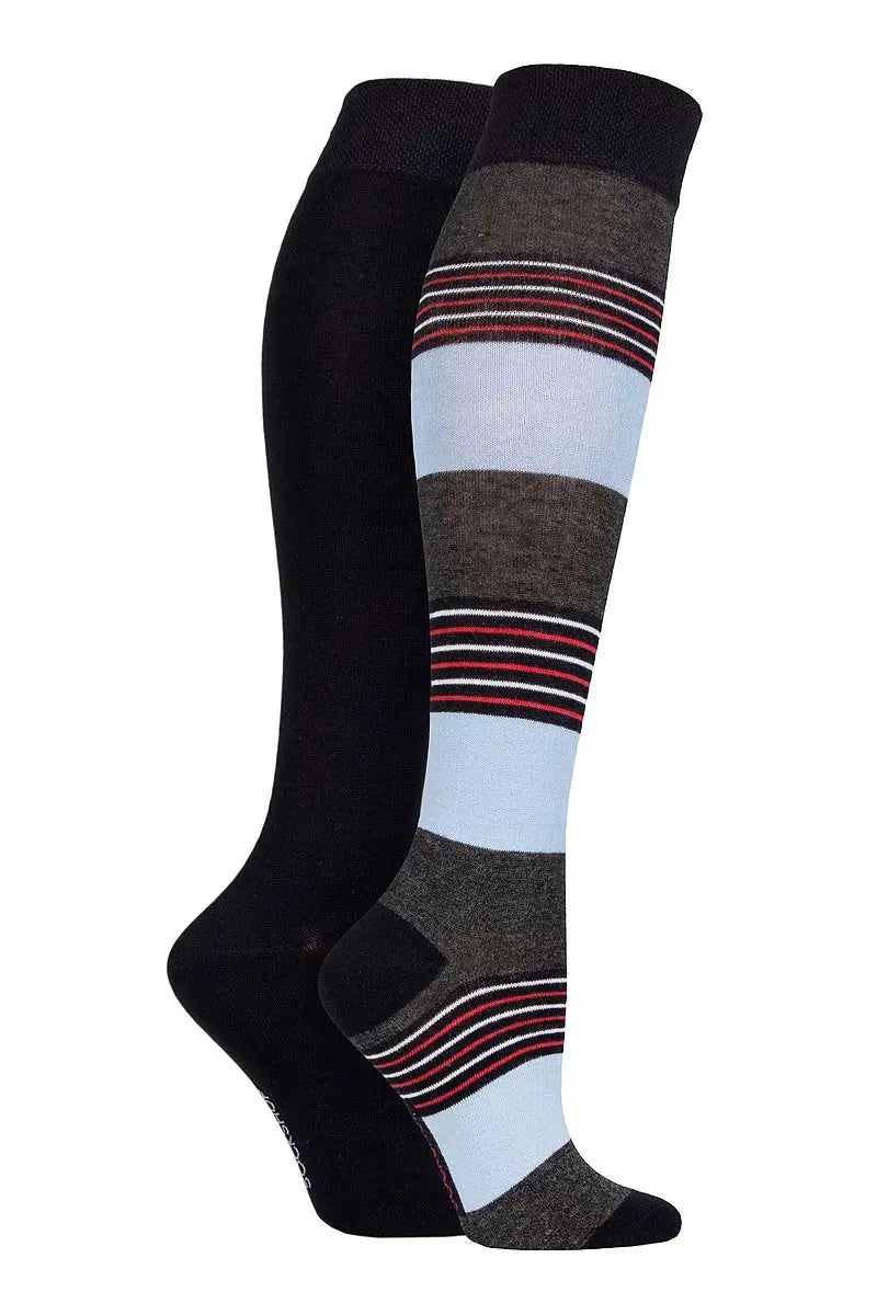 Bamboo Knee High Socks with Smooth Toe Seams Nautical Navy LazyPanda