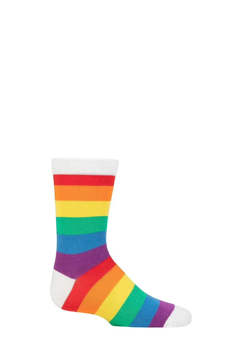 Bamboo Socks with Comfort Cuff and Smooth Toe Seams Rainbow Stripes LazyPanda