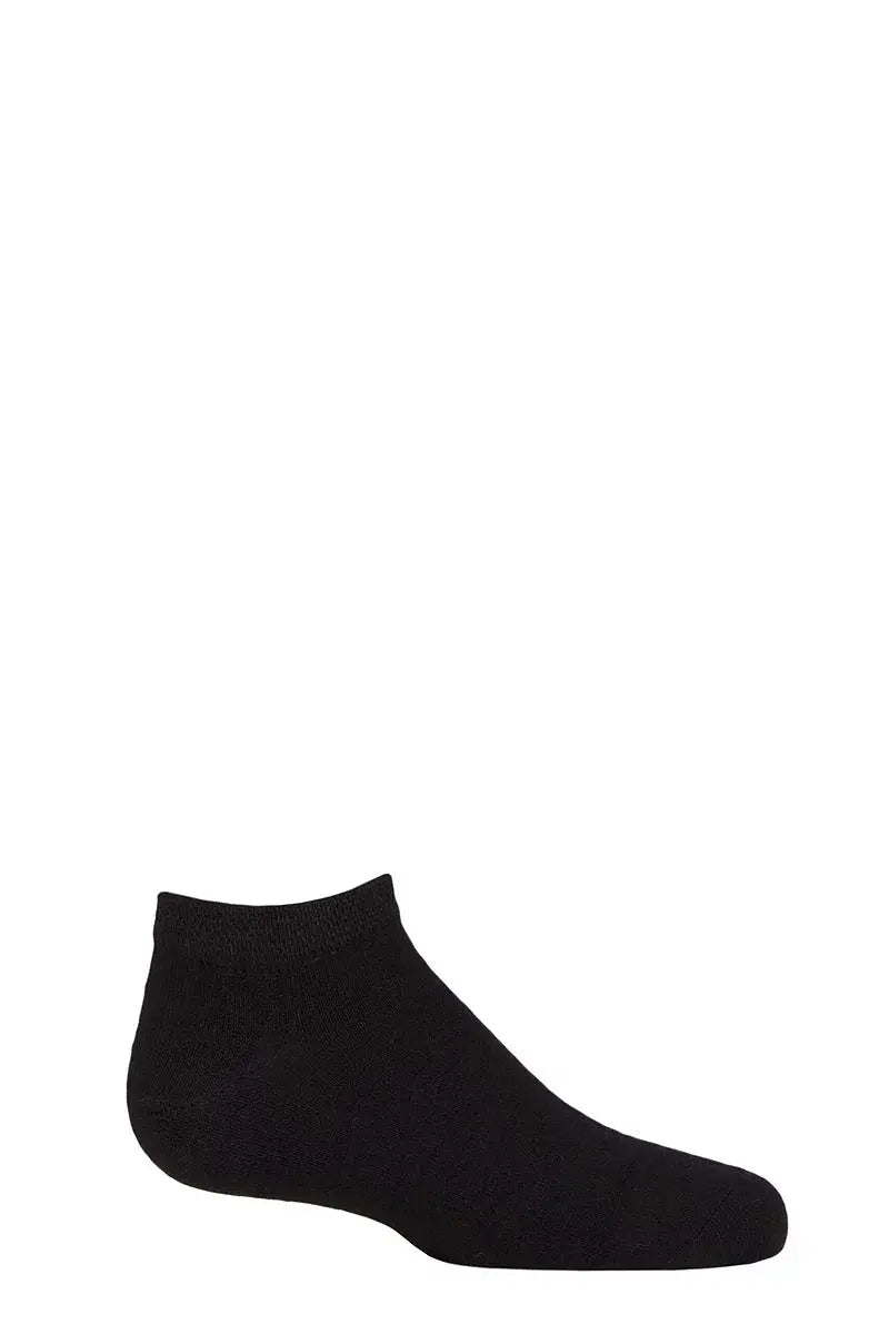 Bamboo Trainer Socks with Smooth Toe Seams Black LazyPanda