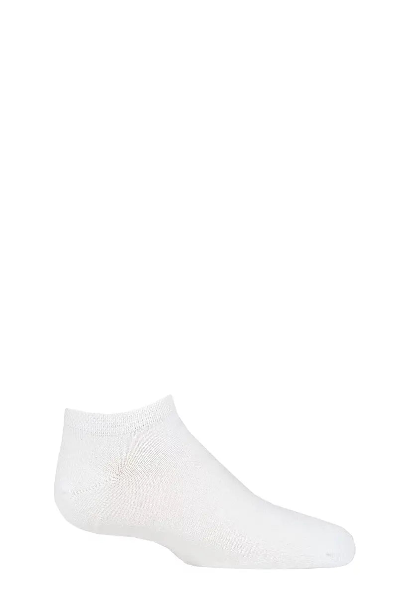 Bamboo Trainer Socks with Smooth Toe Seams White LazyPanda