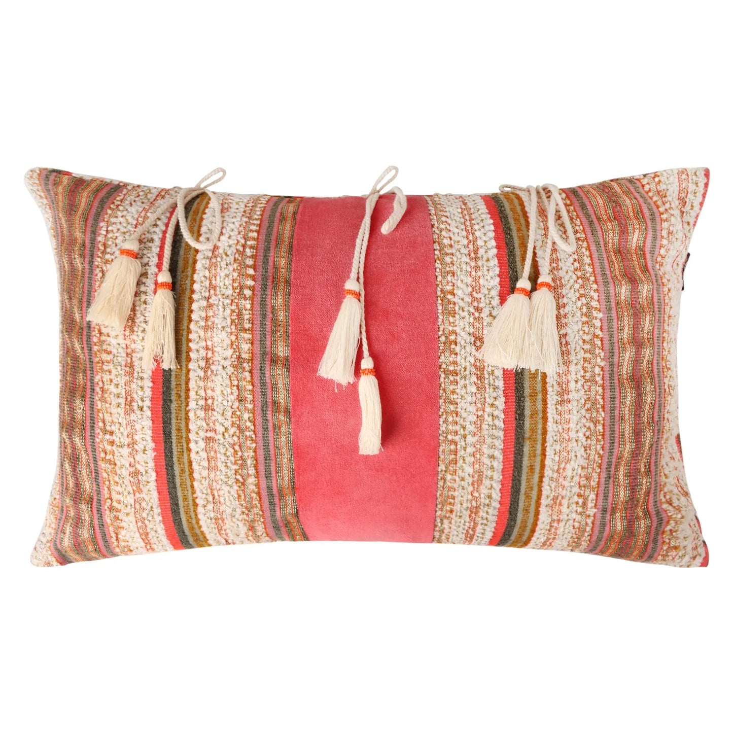 Beldi Rose Velvet & Cotton Cushion Bivain