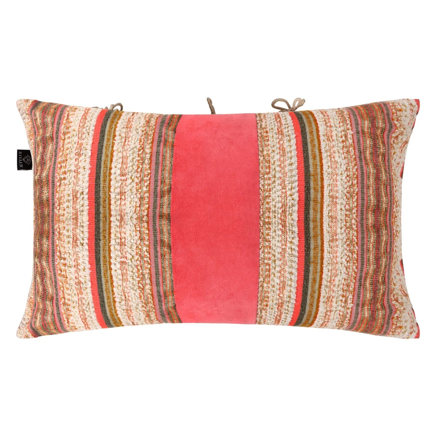 Beldi Rose Velvet & Cotton Cushion Bivain