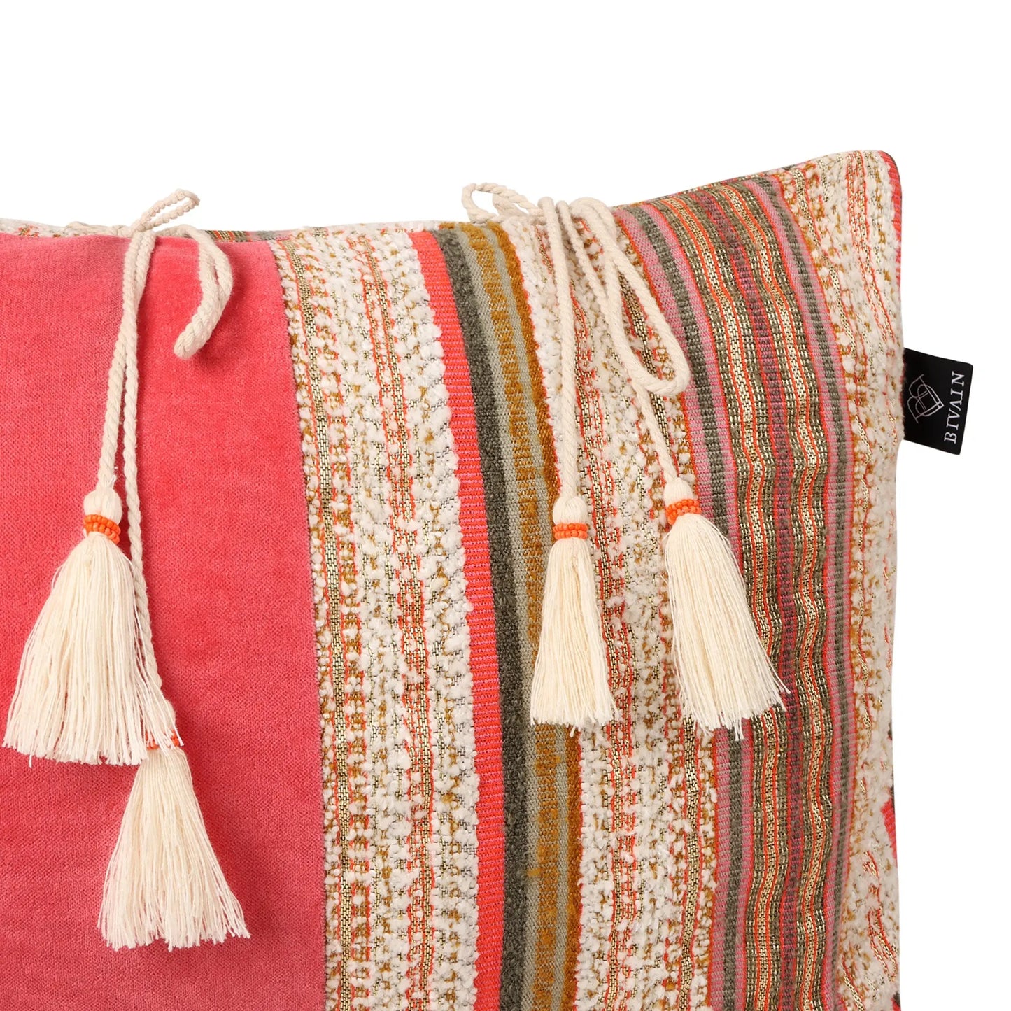 Beldi Rose Velvet & Cotton Cushion Bivain