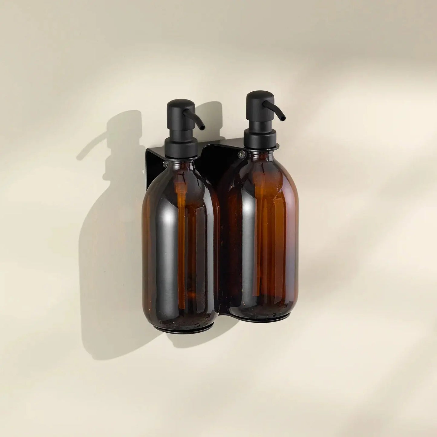 Black Double Wall Mounted Soap Dispensers Kuishi