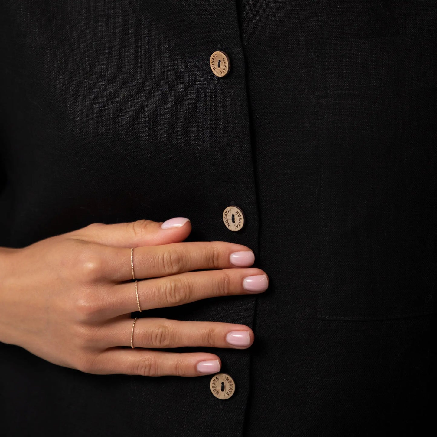 Black Heavy Linen Shirt Perfect Days NOKAYA