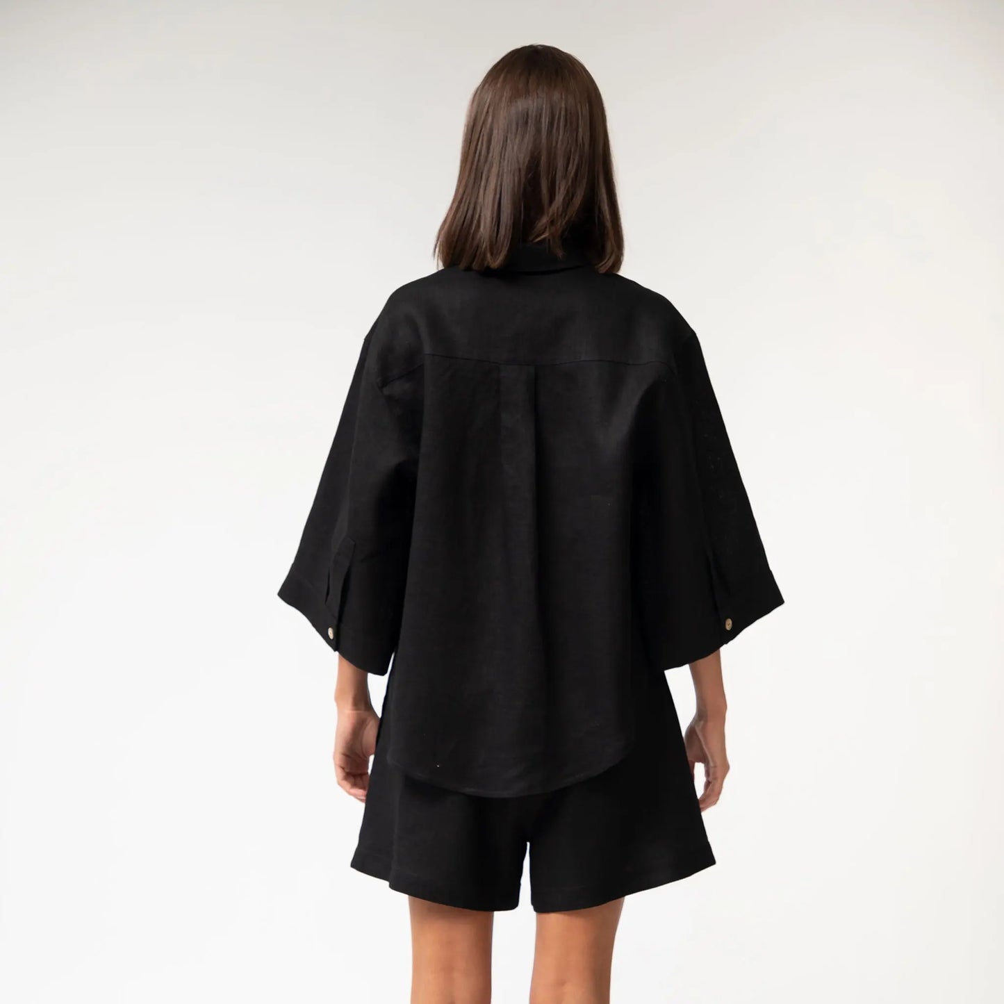 Black Heavy Linen Shirt Perfect Days NOKAYA