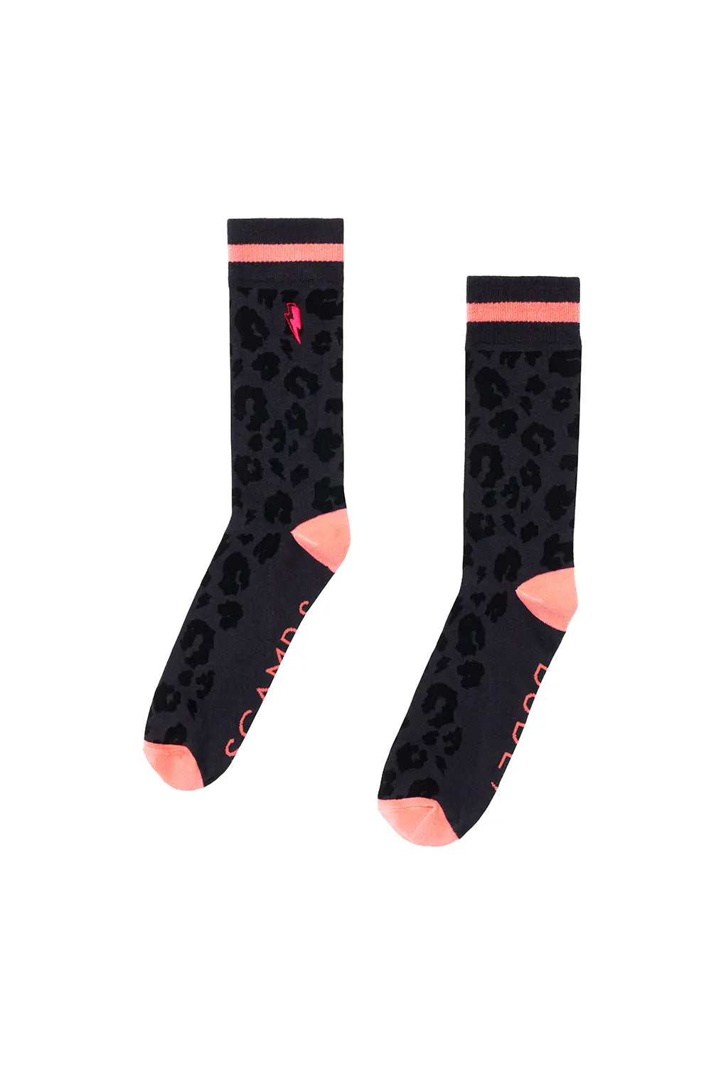 Black and Grey Leopard Sport Socks Scamp & Dude