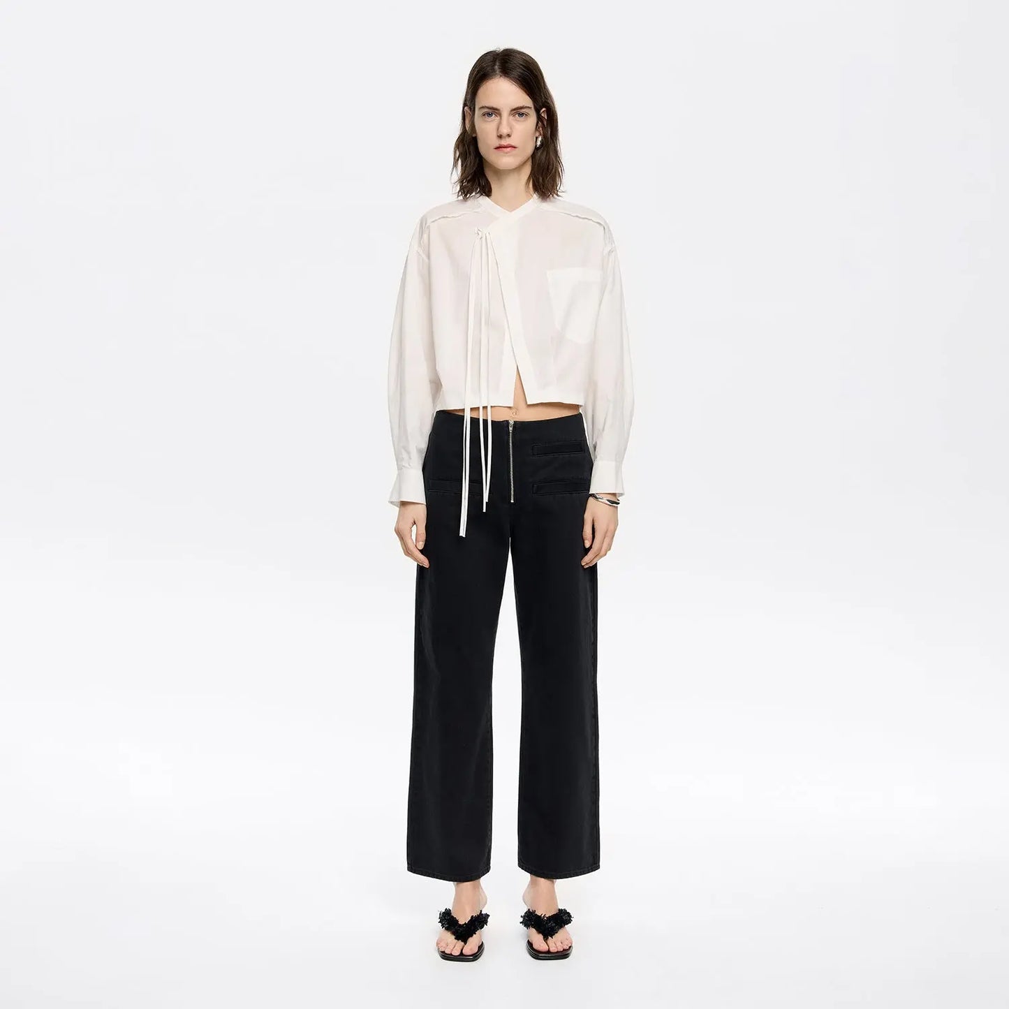 Black denim ankle-length jeans Bimba y Lola UK