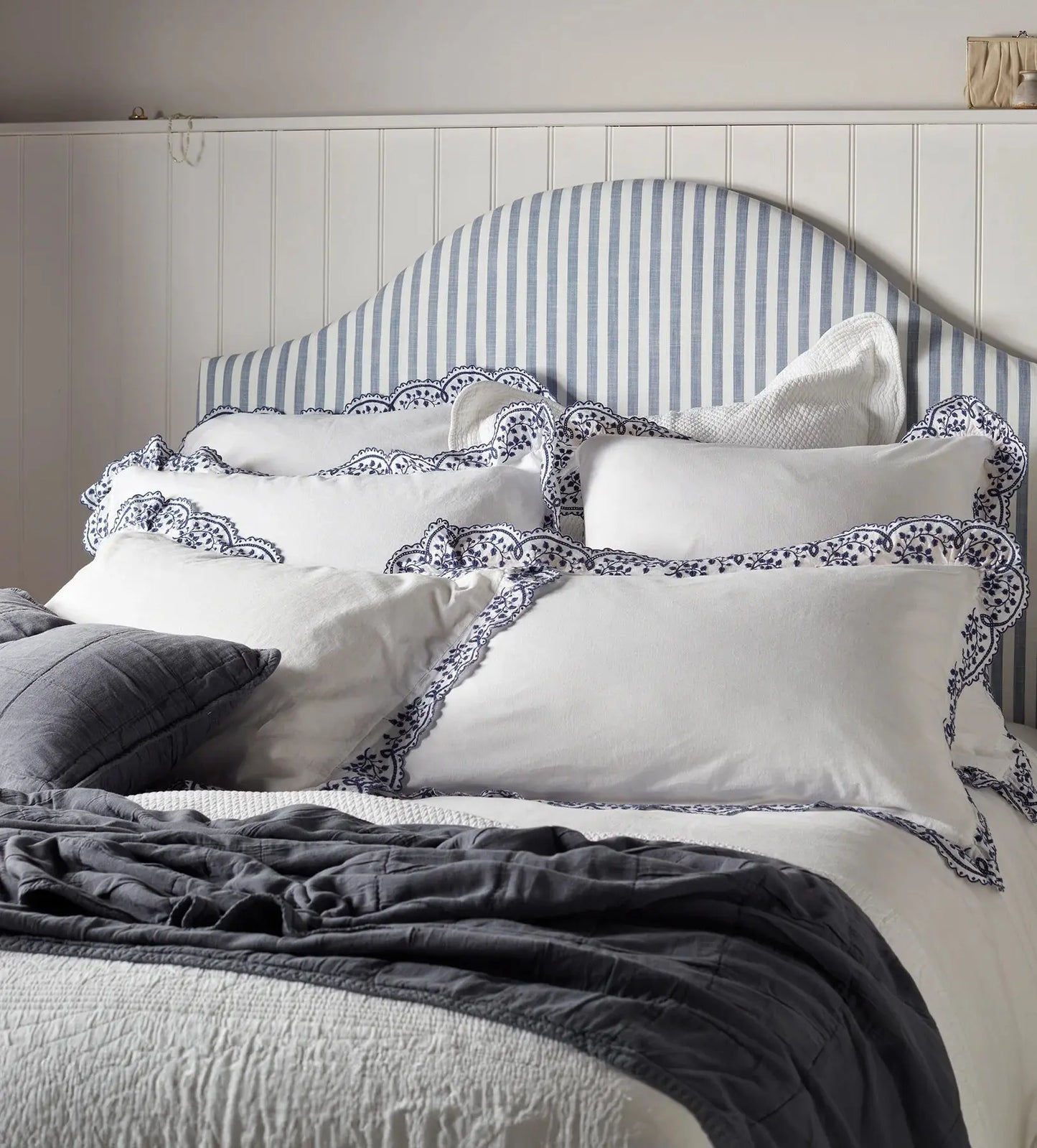 Blue Elsie Cotton Linen Bed Linen The Secret Linen Store