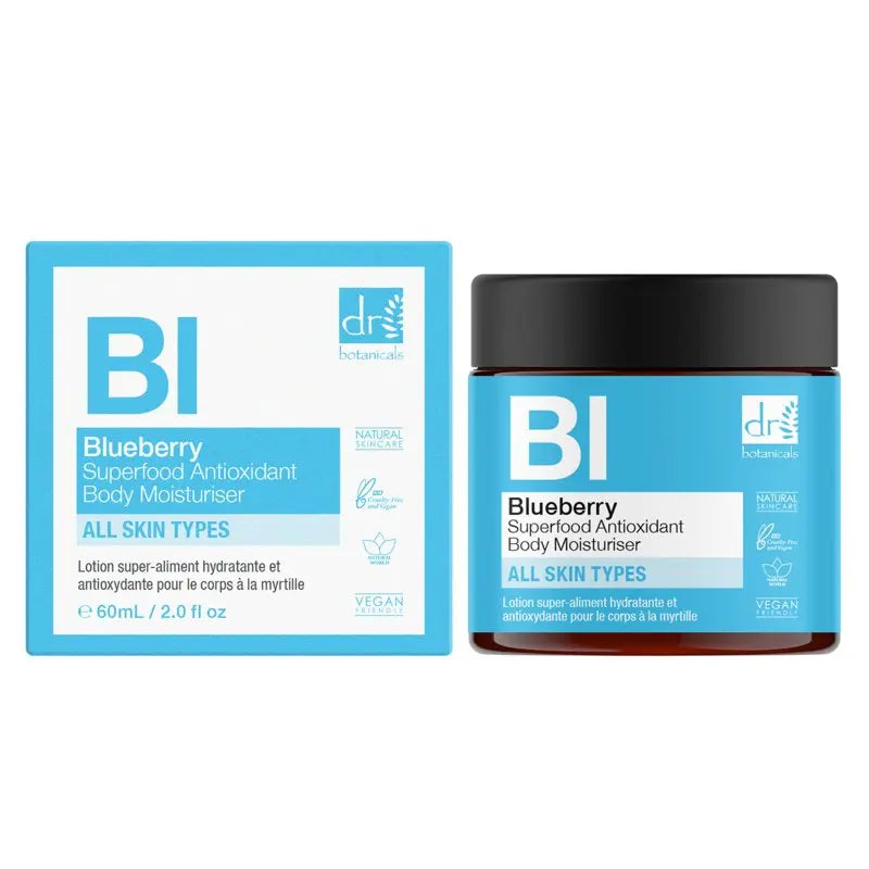 Blueberry Superfood Antioxidant Body Moisturiser 60ml Dr Botanicals