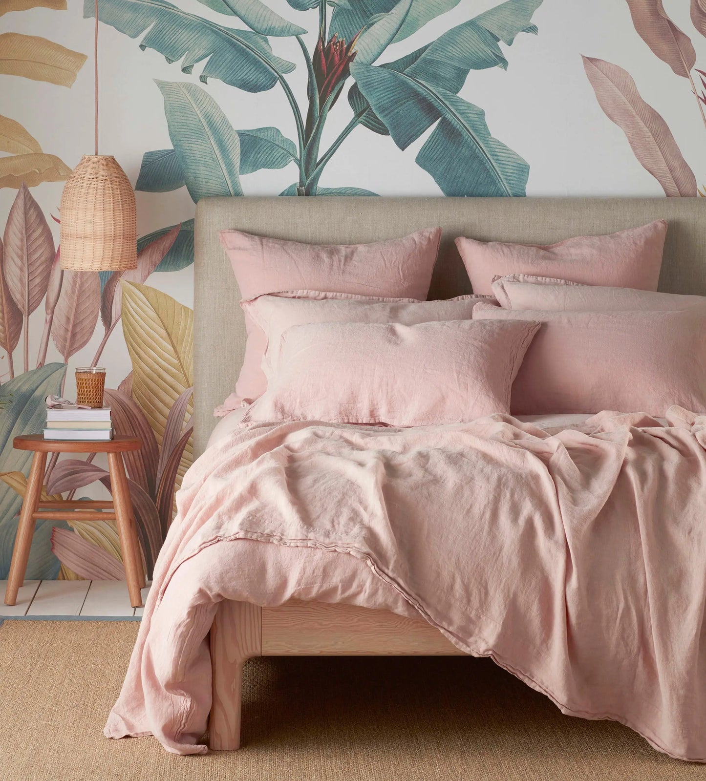 Blush Pink 100% Linen Flat Sheet The Secret Linen Store