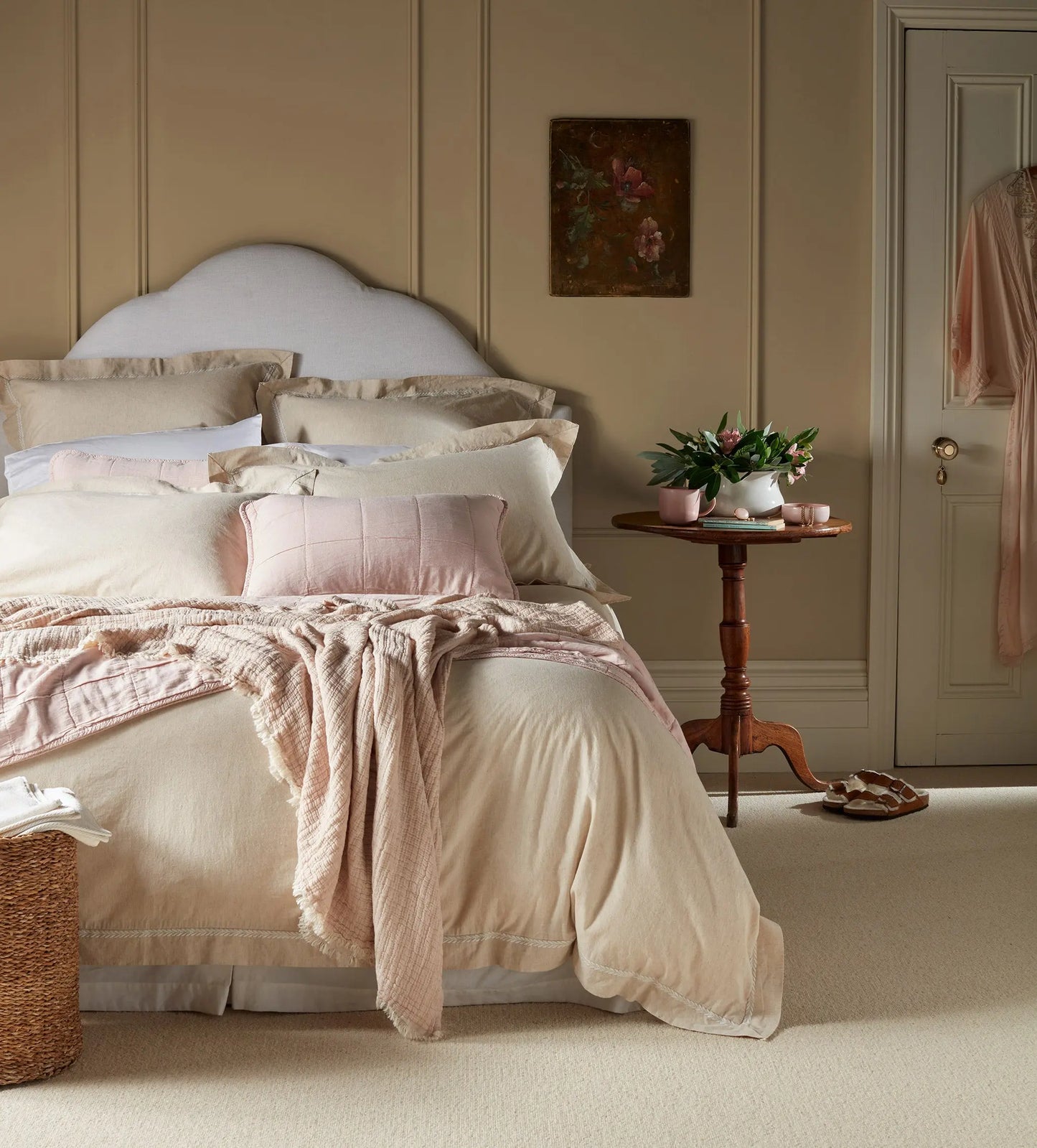 Blush Pink Finn 100% Cotton Quilted Cushion Cover The Secret Linen Store
