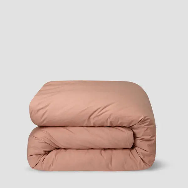 Blush Pink Washed Cotton Percale Duvet Cover Piglet