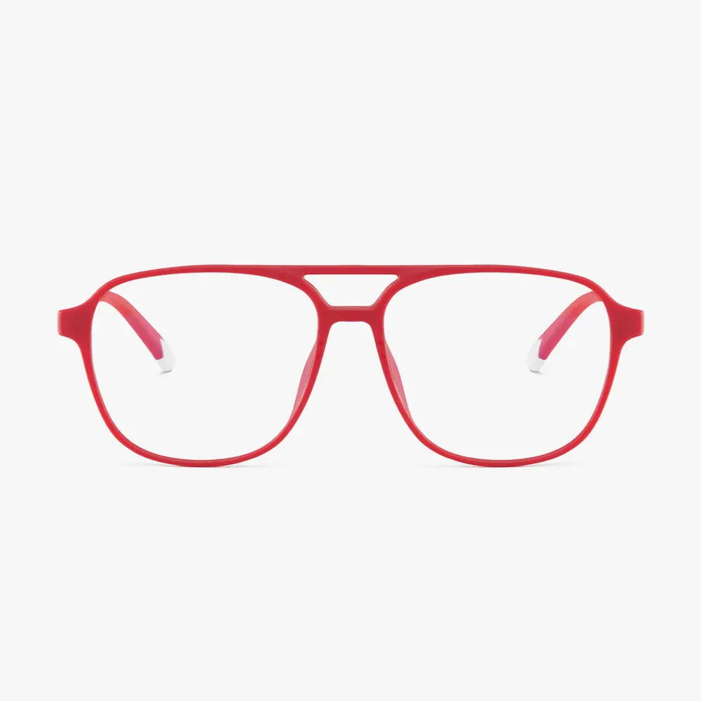 Burgundy Red Brad Glasses Barner