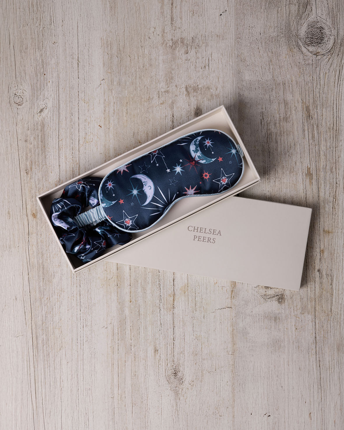Satin Mystic Moon Print Sleep Mask & Scrunchie Gift Set Chelsea Peers