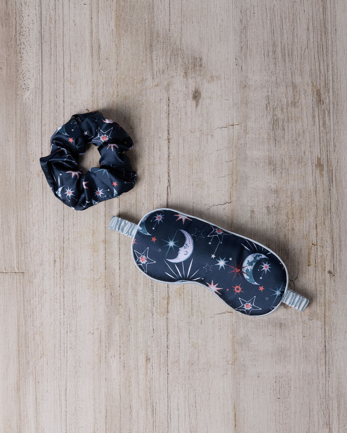 Satin Mystic Moon Print Sleep Mask & Scrunchie Gift Set Chelsea Peers