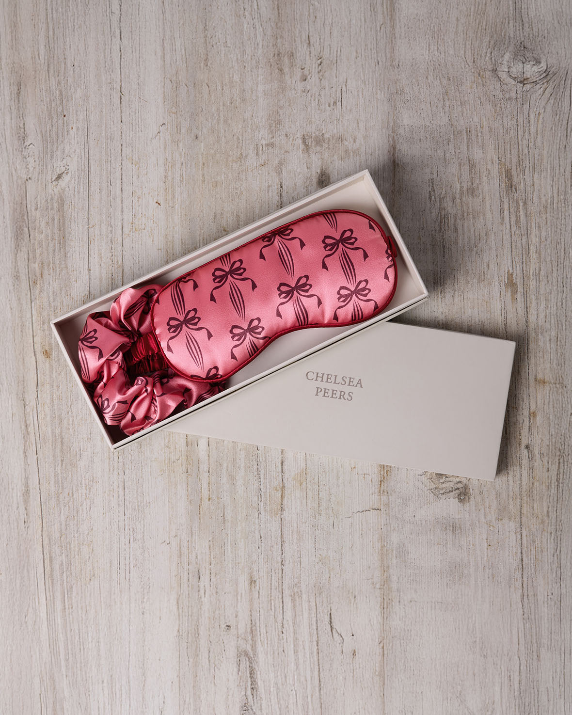 Satin Bow Print Sleep Mask & Scrunchie Gift Set Chelsea Peers