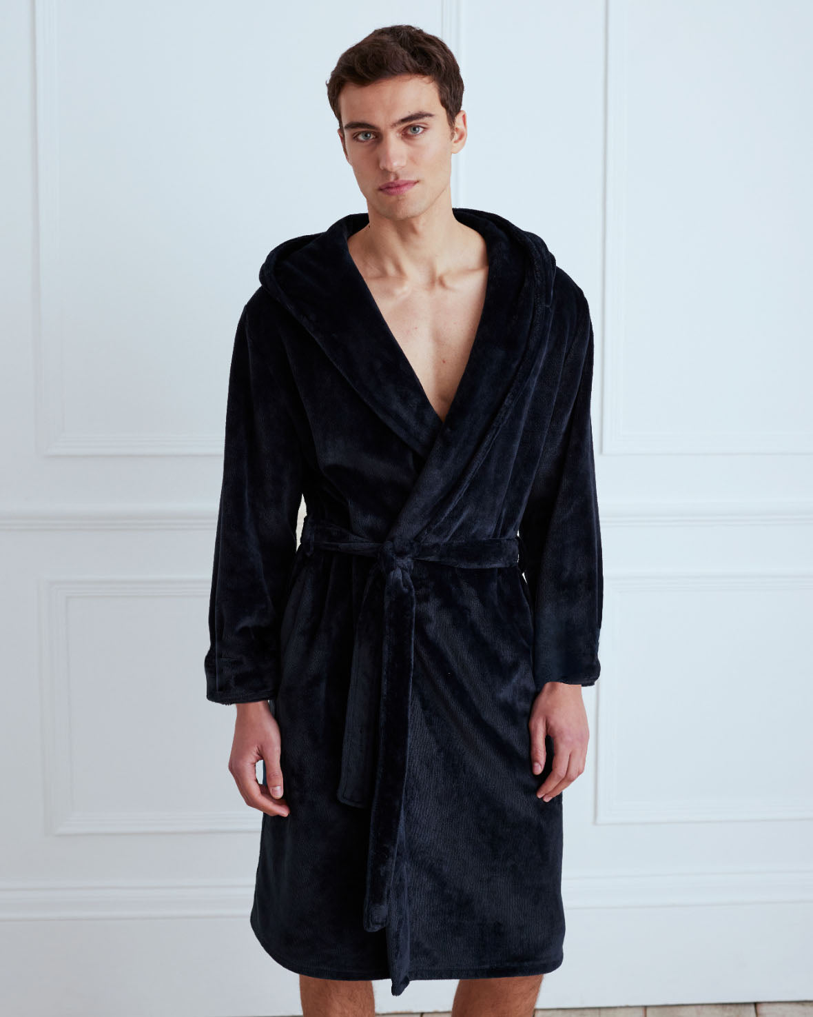 Fleece Dressing Gown - Navy Chelsea Peers