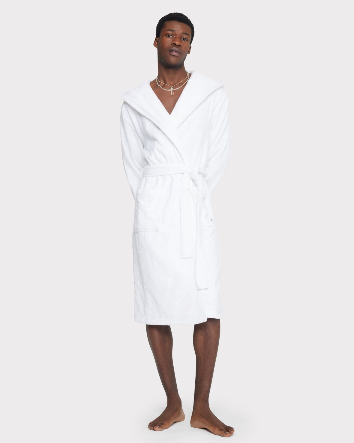 Cotton Towelling Dressing Gown - White Chelsea Peers