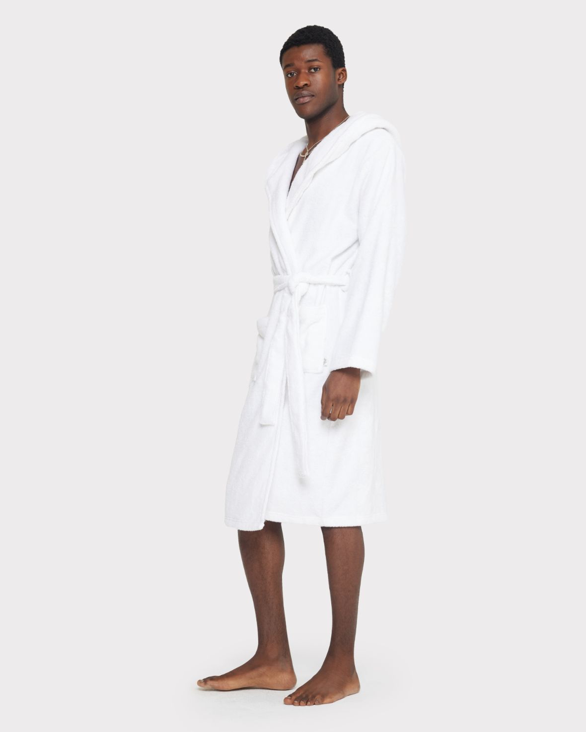 Cotton Towelling Dressing Gown - White Chelsea Peers