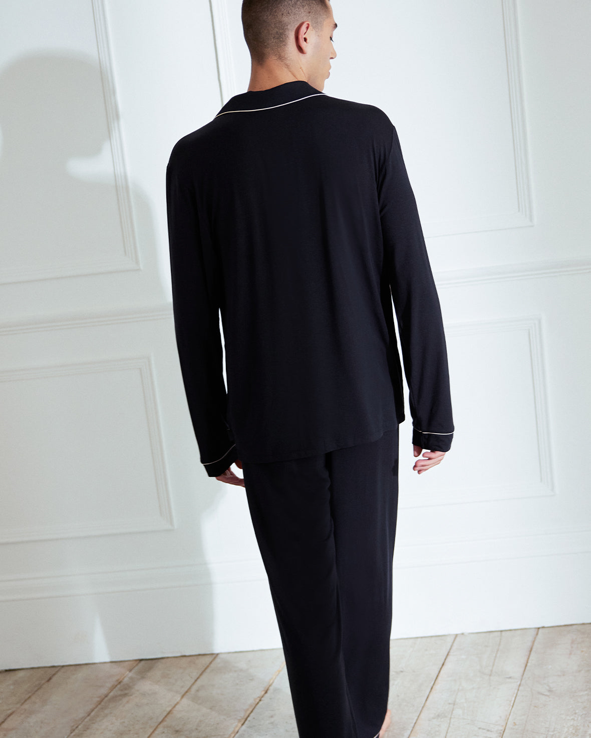 TENCEL™ Modal Long Button Up Pyjama Set - Navy Chelsea Peers