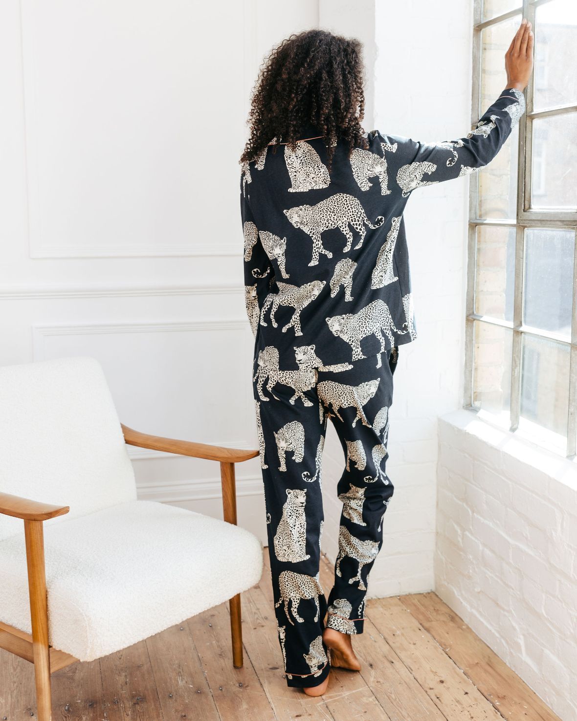 Organic Cotton Leopard Print Long Pyjama Set Chelsea Peers