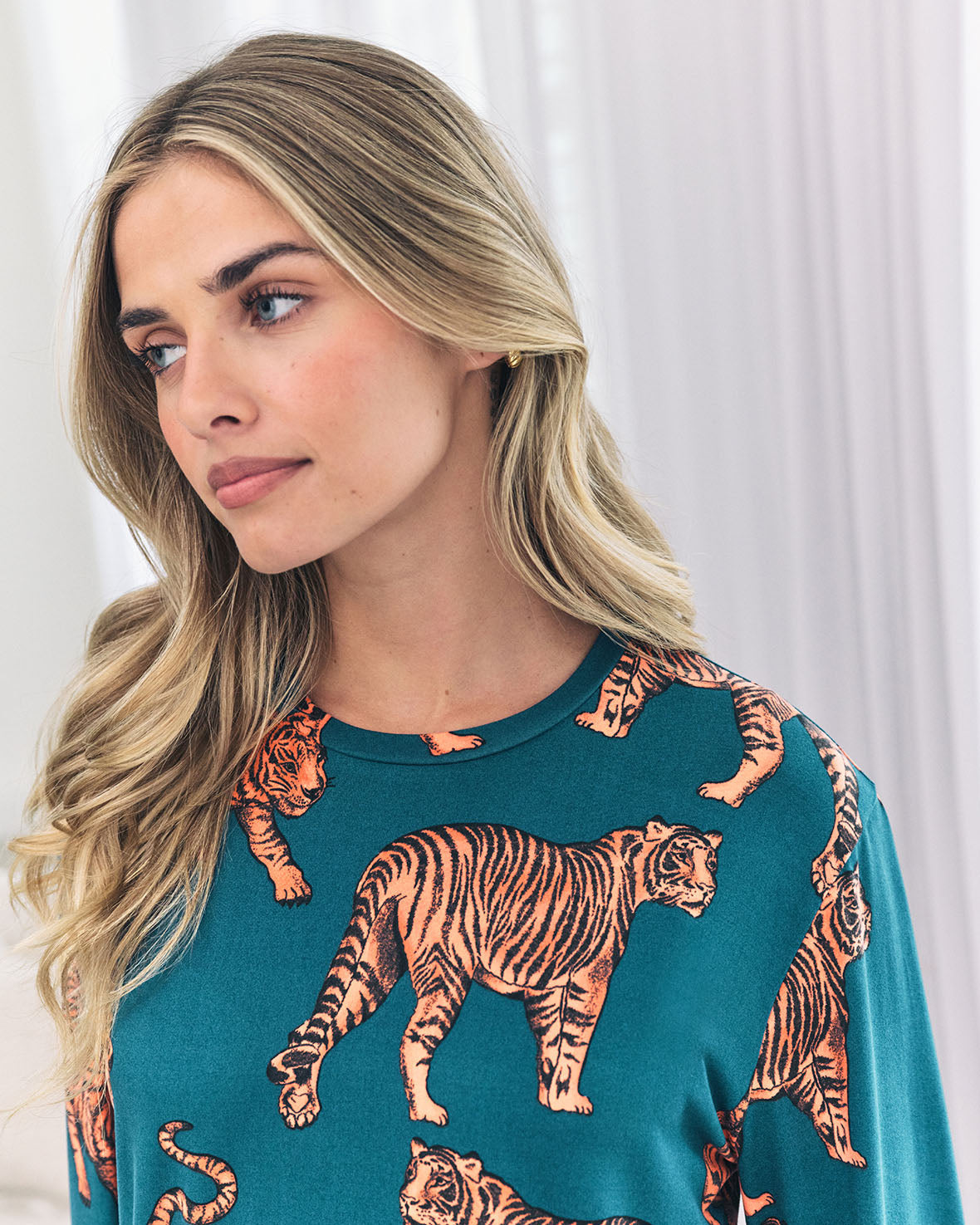 Tiger Print Long Pyjama Set Chelsea Peers