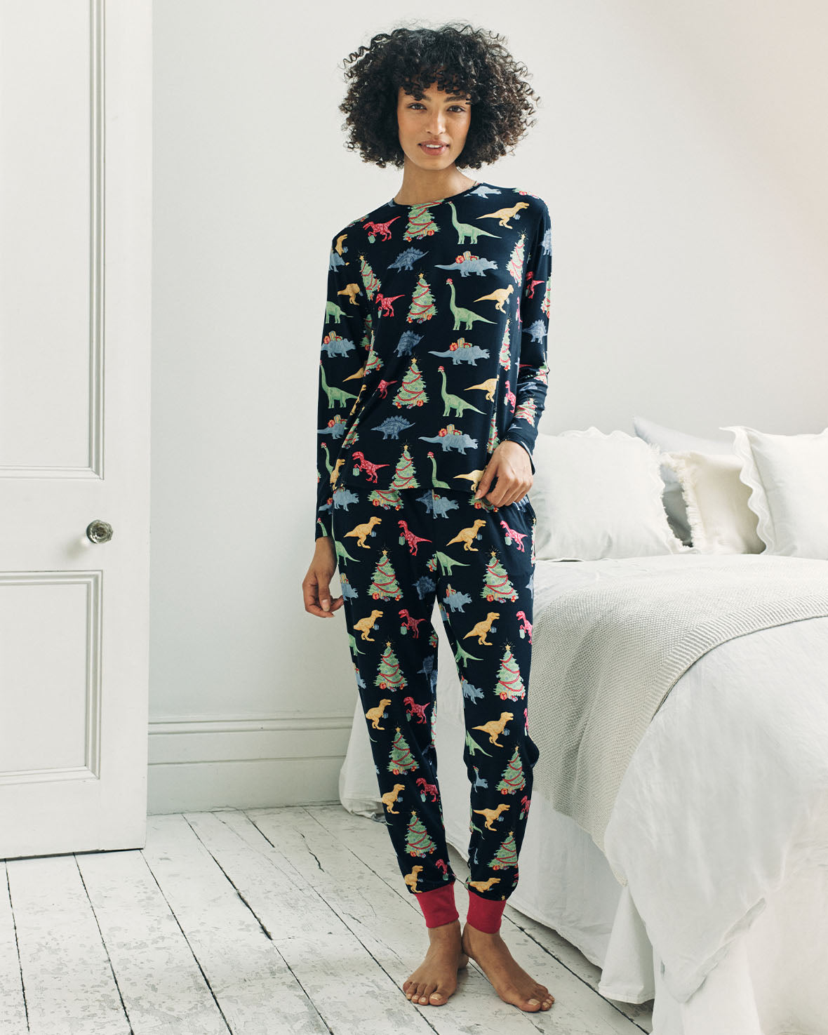 Christmas Dinosaur Women's Pyjama Trouser Set Chelsea Peers