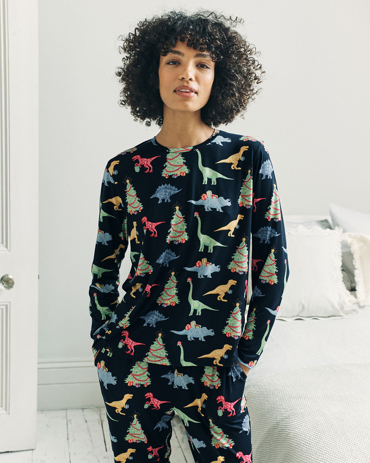 Christmas Dinosaur Women's Pyjama Trouser Set Chelsea Peers