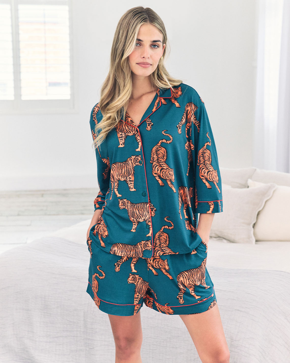 Tiger Print Short Pyjama Set Chelsea Peers