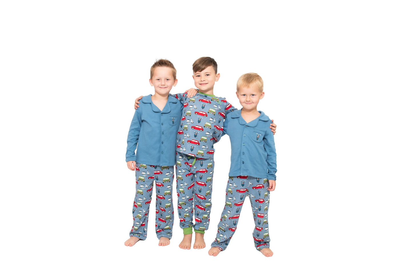 Car Boys Button Up Pyjamas Luca and Rosa