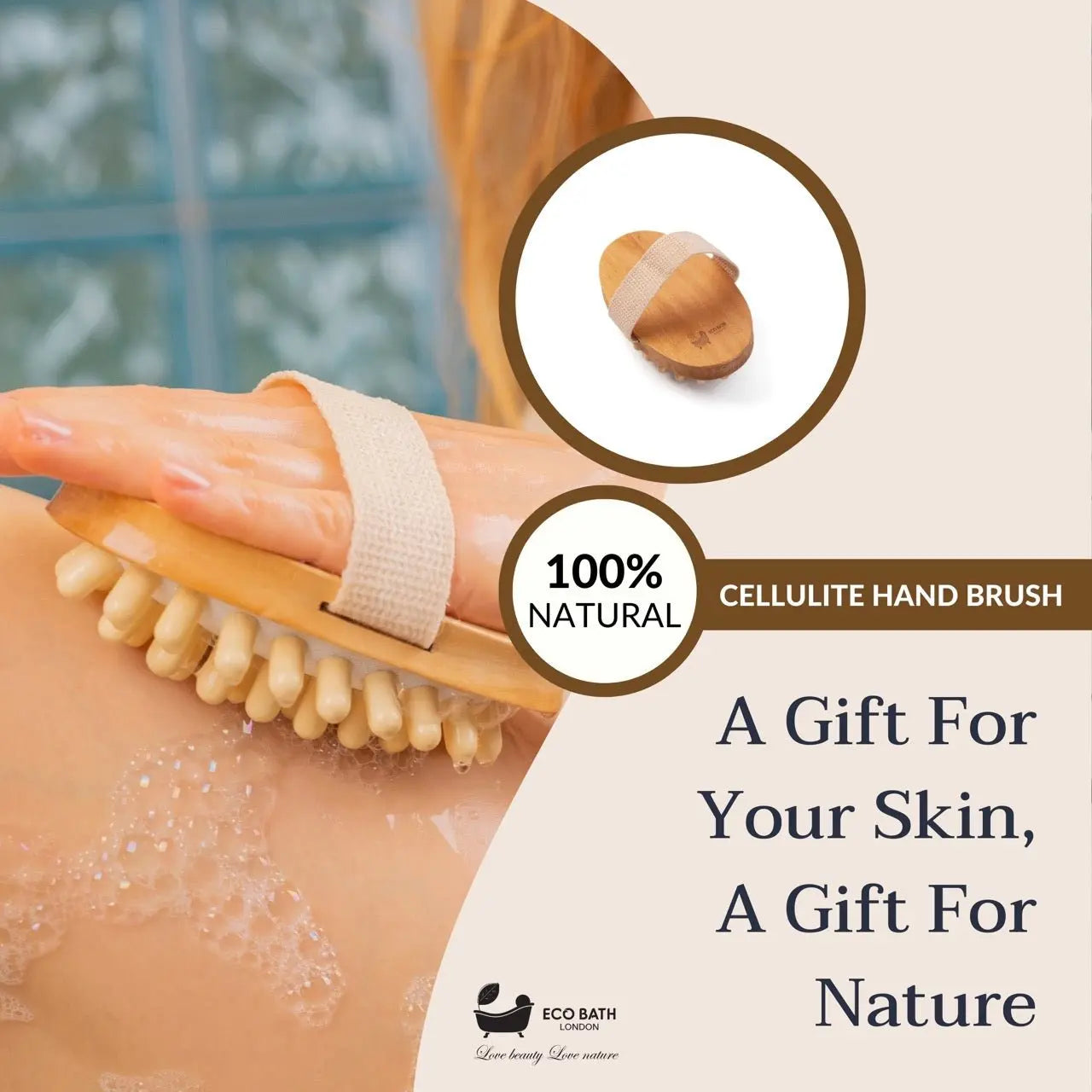 Cellulite Hand Brush - Effective Cellulite Remover and Massager for Smooth, Toned Skin Eco Bath London