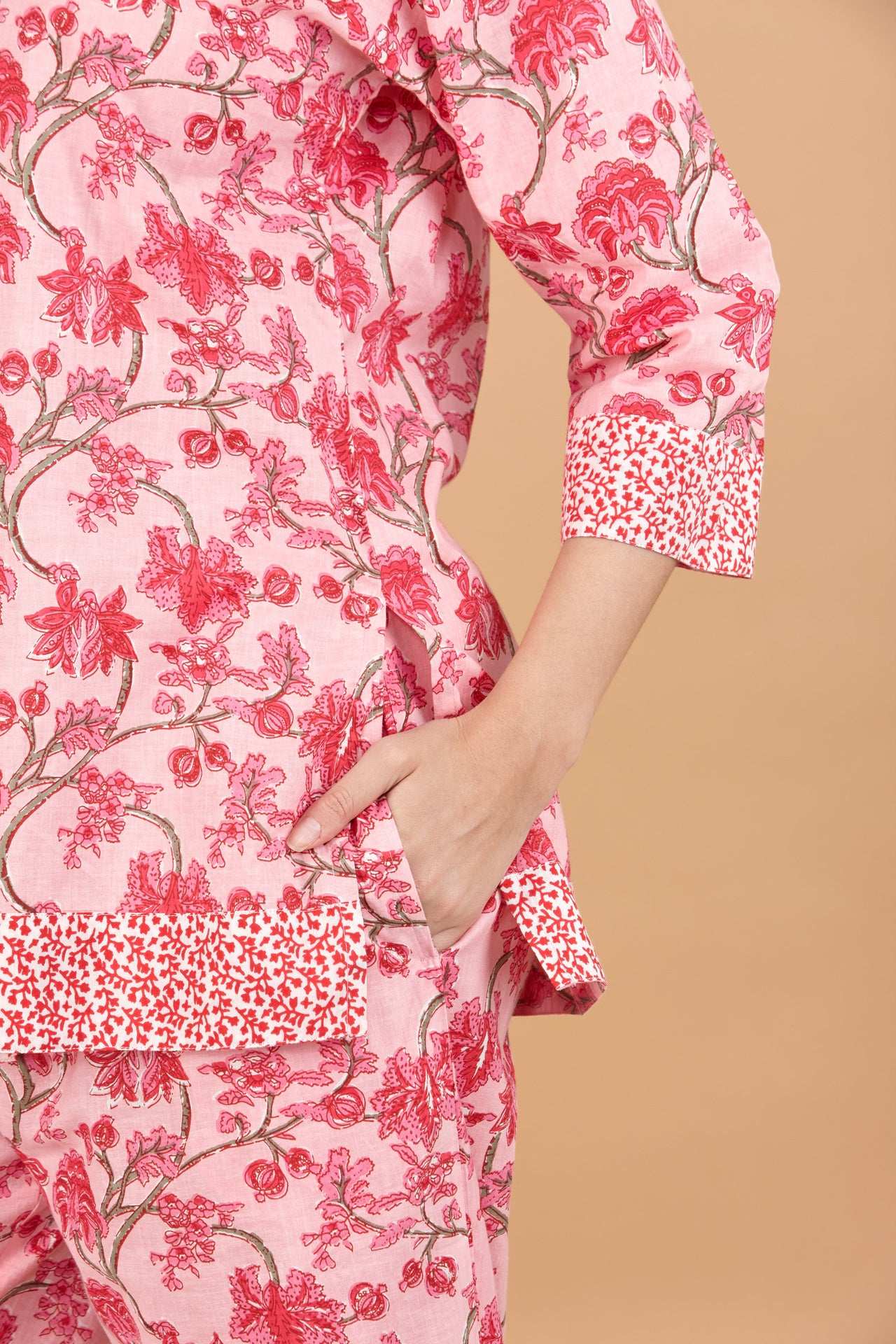 Cherry Blossom Women's Floral Cotton Pyjama Trouser Set inara