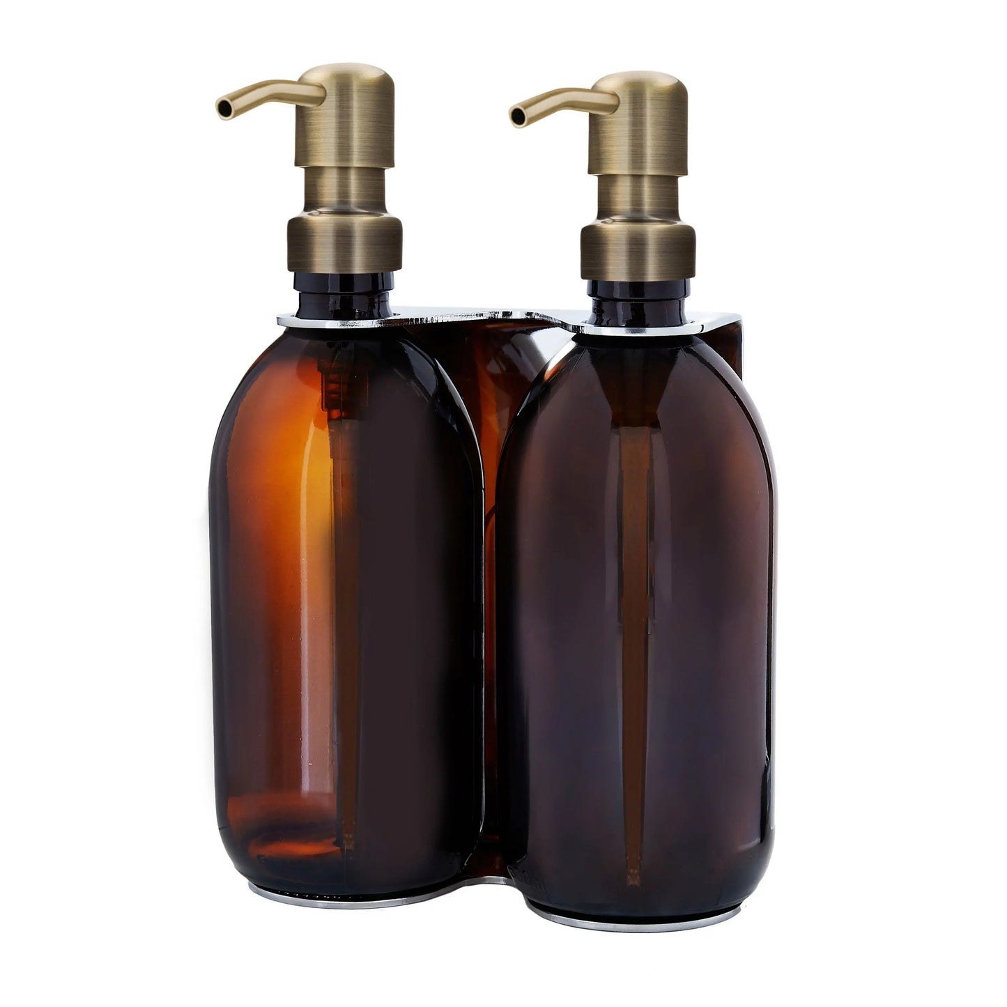 Chrome Double Wall Mounted Soap Dispenser Kuishi