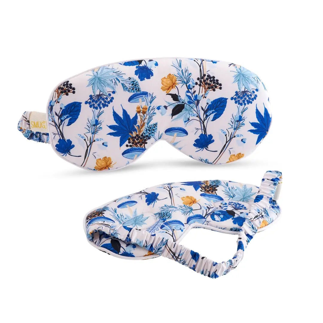 Cloud Padded Satin Sleep Mask - Cornflower Print SMUG