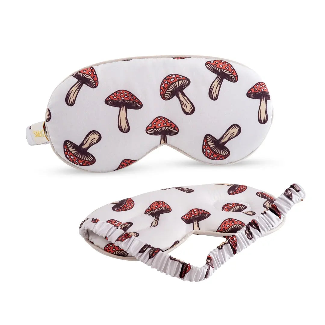 Cloud Padded Satin Sleep Mask - Toadstool Print SMUG