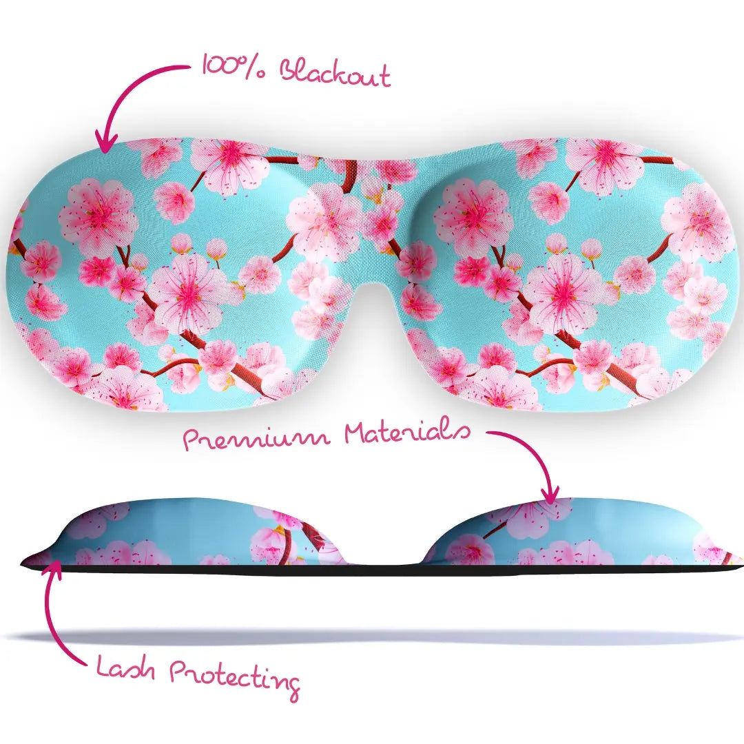 Contoured 3D Blackout Sleep Mask - Cherry Blossom Print SMUG